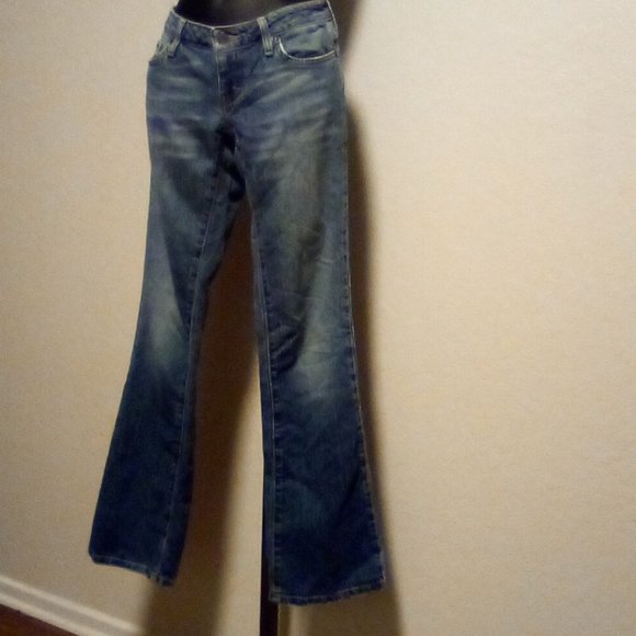 COPY - American Eagle Slightly Flared Distressed Blue Jeans 0 -- Final Price - Picture 3 of 15